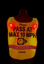Load image into Gallery viewer, Hi viz Horse rider Tabards - PASS AT MAX 10MPH with Speed Camera Logo