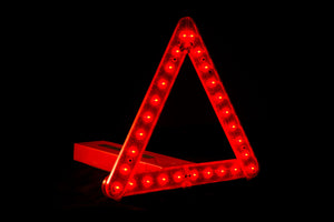 BriteAngle LED super bright flashing warning triangle.