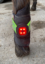 Load image into Gallery viewer, Light band - horse, rider or dog - red or white LED light, 3 sizes, elasticated hi viz orange, yellow or pink