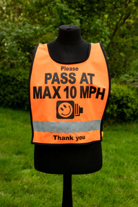 HI viz Horse rider Tabards - PASS AT MAX 10MPH WITH A SPEED CAMERA LOGO