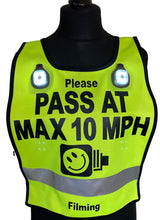 Load image into Gallery viewer, HI viz Horse rider Tabards - PASS AT MAX 10MPH WITH A SPEED CAMERA LOGO