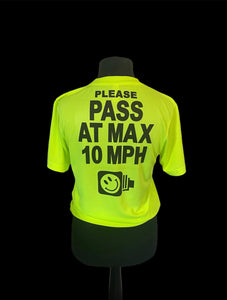 Hi viz wicking and cooling performance  unisex t shirt, long or short sleeves, printed front AND back.