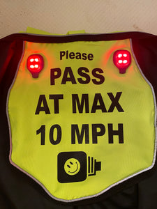 WATERPROOF QUARTER RUG or sheet with diagonal reflective stripe. Driver message on tail flap, optional lights.  Pink, hi viz orange or yellow.